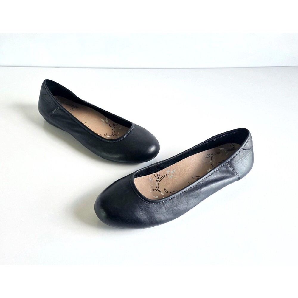 TAOS Women's Rascal Black Leather Ballet Flats Sz 10 Slip On Comfort Casual